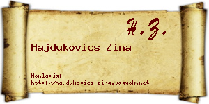 Hajdukovics Zina névjegykártya